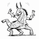 Fantasy Latin Dancing Unicorn Coloring Pages 2