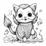 Fantasy Mermaid Cat Coloring Pages for Daydreamers 4
