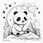 Fantasy Night Sky Unicorn Panda Coloring Pages 1