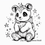 Fantasy Night Sky Unicorn Panda Coloring Pages 2