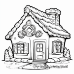 Fantasy Snow-Covered Gingerbread House Coloring Pages 2
