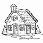 Fantasy Snow-Covered Gingerbread House Coloring Pages 3
