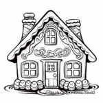 Fantasy Snow-Covered Gingerbread House Coloring Pages 4