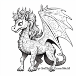 Fantasy Unicorn and Dragon Coloring Pages 1