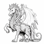 Fantasy Unicorn and Dragon Coloring Pages 3