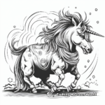 Fantasy Unicorn Farting Rainbows Coloring Pages 4