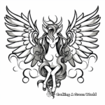 Fantasy Unicorn Heart with Wings Coloring Pages 3