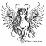 Fantasy Unicorn Heart with Wings Coloring Pages 4