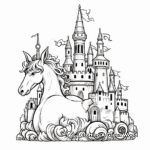 Fantasy Unicorn Pumpkin Castle Coloring Pages 2