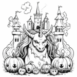 Fantasy Unicorn Pumpkin Castle Coloring Pages 3