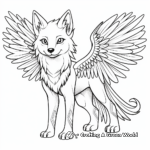 Fantasy Winged Wolf Coloring Pages 3