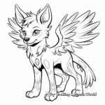 Fantasy Winged Wolf Coloring Pages 4