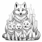 Fantasy Wolf Family Coloring Pages for Adults 4