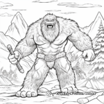 Fantasy Yeti Battle Coloring Pages 3