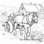 Farm Activity Coloring Pages: Harvest, Milking, Plowing 1