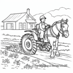 Farm Activity Coloring Pages: Harvest, Milking, Plowing 4