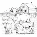 Farm Animal Families Coloring Pages: Cows, Pigs, and Goats 2