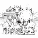 Farm Animal Families Coloring Pages: Cows, Pigs, and Goats 3