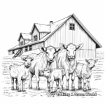 Farm Animal Families Coloring Pages: Cows, Pigs, and Goats 4