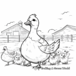 Farm Duck and Ducklings Coloring Pages 1