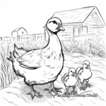 Farm Duck and Ducklings Coloring Pages 2