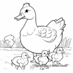 Farm Duck and Ducklings Coloring Pages 3