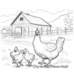Farm Poultry: Chicken and Ducks Coloring Pages 1