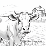 Farm-Scene Cow Face Coloring Pages 2