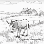Farm-Scene Donkey Coloring Pages 3