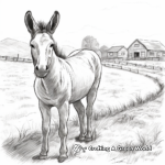 Farm-Scene Donkey Coloring Pages 4