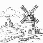 Farm Windmill and Silos Coloring Pages 2