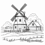 Farm Windmill and Silos Coloring Pages 3