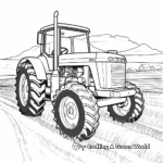 Farmland Scene with Old Tractor Coloring Pages 2