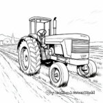 Farmland Scene with Old Tractor Coloring Pages 4