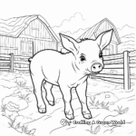 Farmyard Piglet Coloring Pages for Kids 1