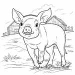 Farmyard Piglet Coloring Pages for Kids 2