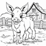 Farmyard Piglet Coloring Pages for Kids 4