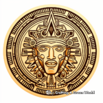 Fascinating Aztec Gold Coin Coloring Pages 2