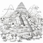 Fascinating Mexican Pyramids History Coloring Pages 2