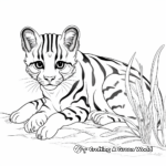 Fascinating Ocelot Wildcat Coloring Pages 4