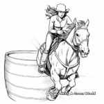 Fast-Paced Barrel Race Coloring Sheets 1