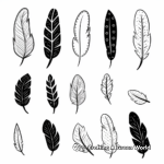 Feather Pattern Coloring Pages: Different Shapes and Sizes 2