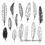 Feather Pattern Coloring Pages: Different Shapes and Sizes 3