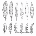 Feather Pattern Coloring Pages: Different Shapes and Sizes 4