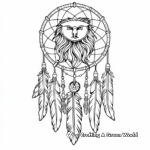 Feathers and Beads Dream Catcher Coloring Pages 1