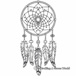 Feathers and Beads Dream Catcher Coloring Pages 3