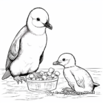 Feeding Time: Penguin Chick and Mother Coloring Pages 3