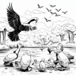 Feeding Vultures: Savannah-Scene Coloring Pages 1