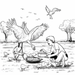 Feeding Vultures: Savannah-Scene Coloring Pages 3
