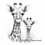 Female and Male Giraffe Realistic Coloring Pages 2